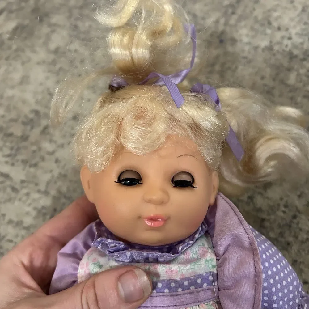 Vintage Simba My Love 90’s Baby Doll Open Close Eyes Blonde Purple Floral READ